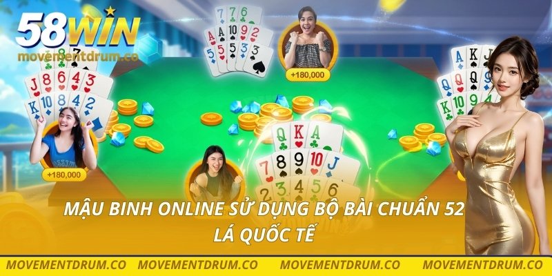 Mậu binh online sử dụng bộ bài chuẩn 52 lá quốc tế